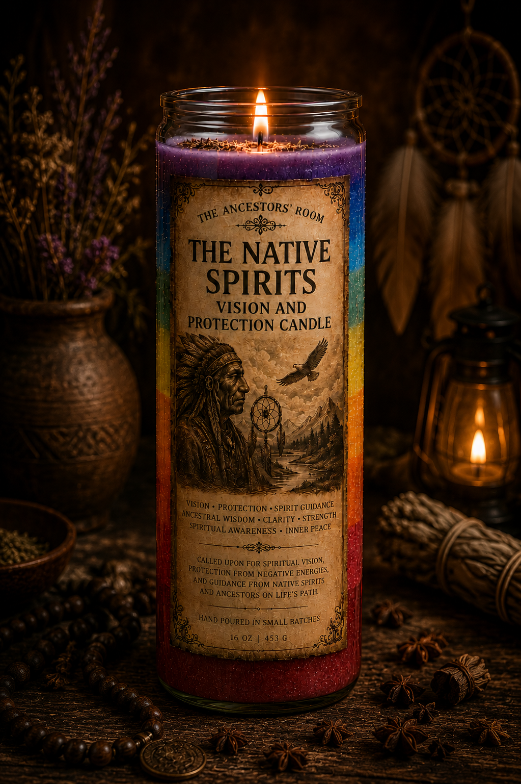 The Native Spirits Vision & Protection Candle